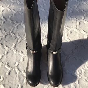 Michael Kors Black Leather Riding Boots 9 1/2